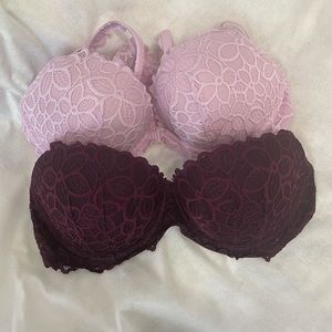 2 Victoria’s Secret push up date bras pink